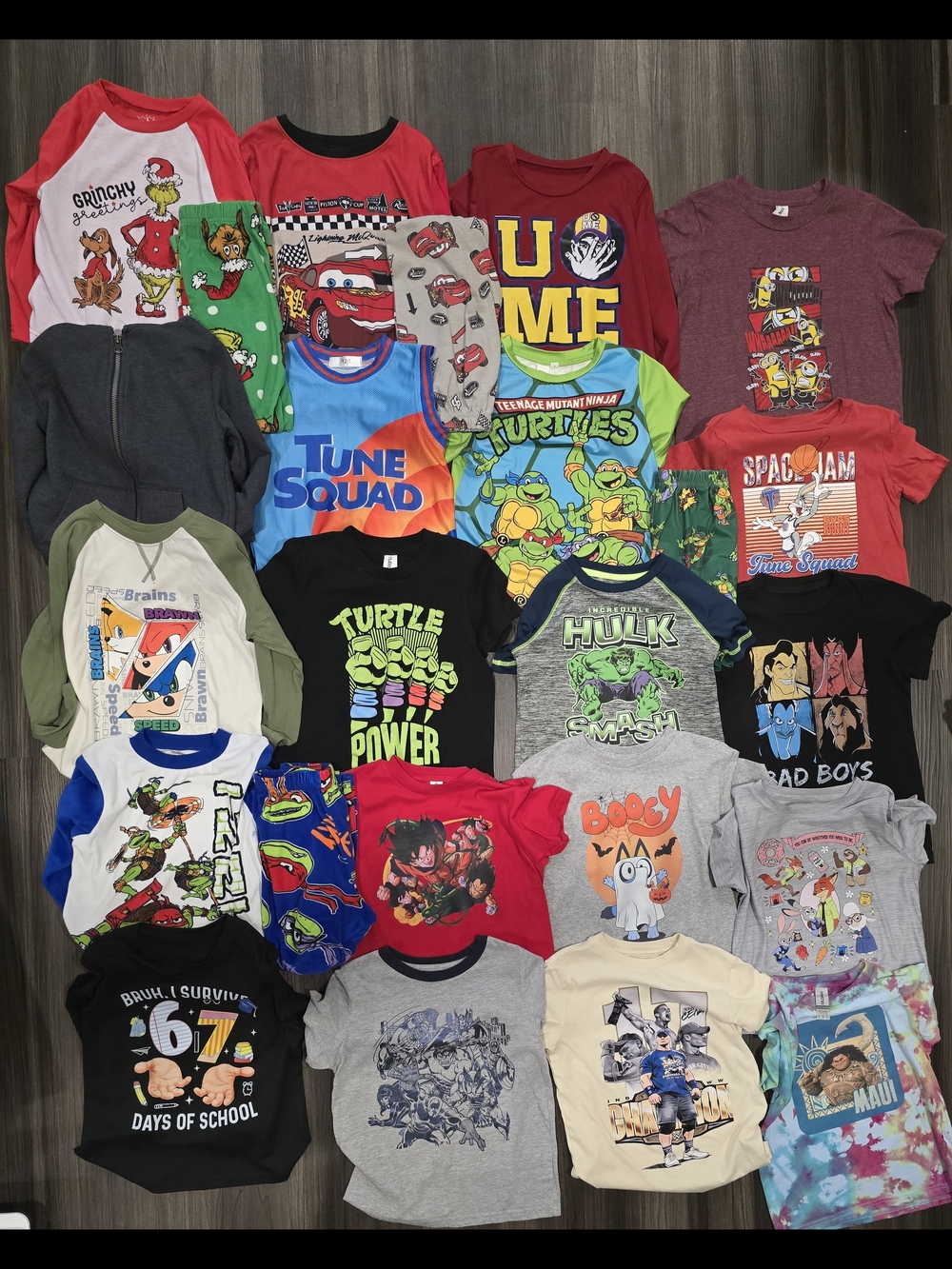 Lot of Kids Graphic T-Shirts - Superhero & Cartoon Mix